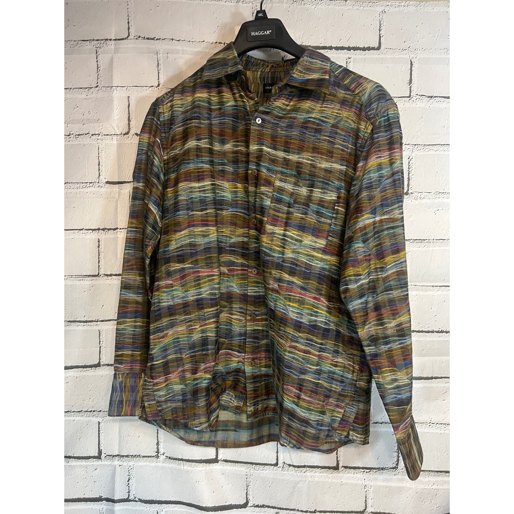 Vintage 90s Jhane Barnes Mens Large Long Sleeve Woven